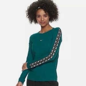 Nike teal long sleeve shirt logo down the arm Medium 730